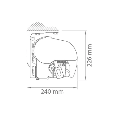 Markiza tarasowa Palladio półkseta montaż do sufitu
