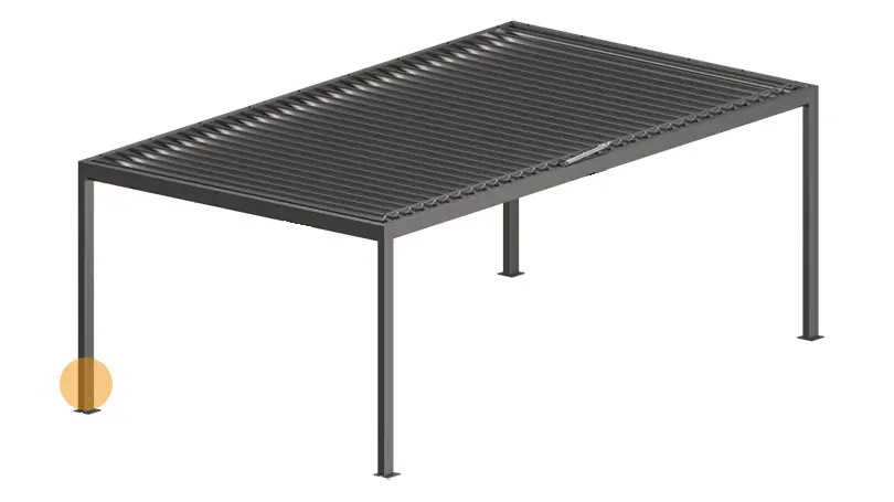 Pergola lamelowa odpływ lewy