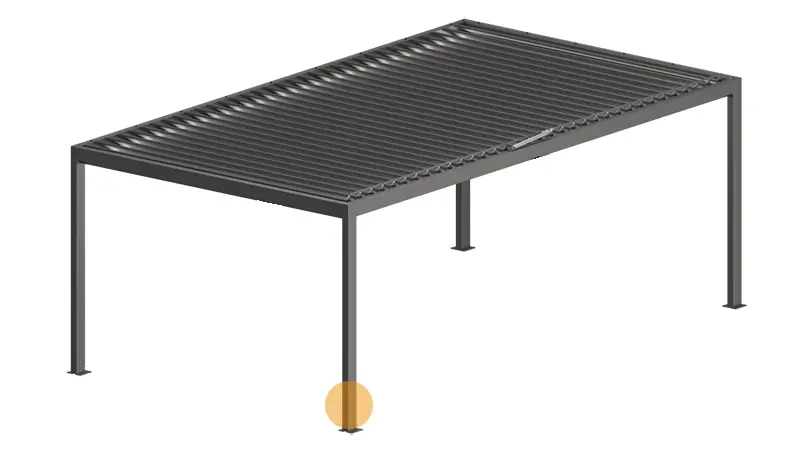 Pergola lamelowa odpływ prawy