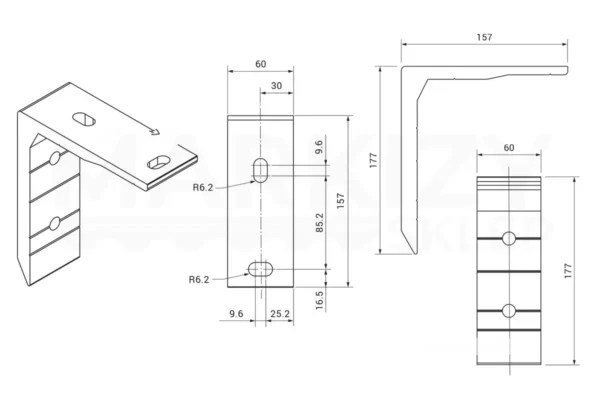 Uchwyt sufitowy do montażu markizy Selt Uchwyt sufitowy do montażu markizy Selt