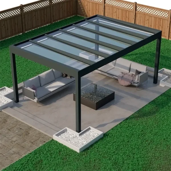Aluminiowa pergola z dachem szklanym wolnostojąca Aluminiowa pergola z dachem szklanym wolnostojąca