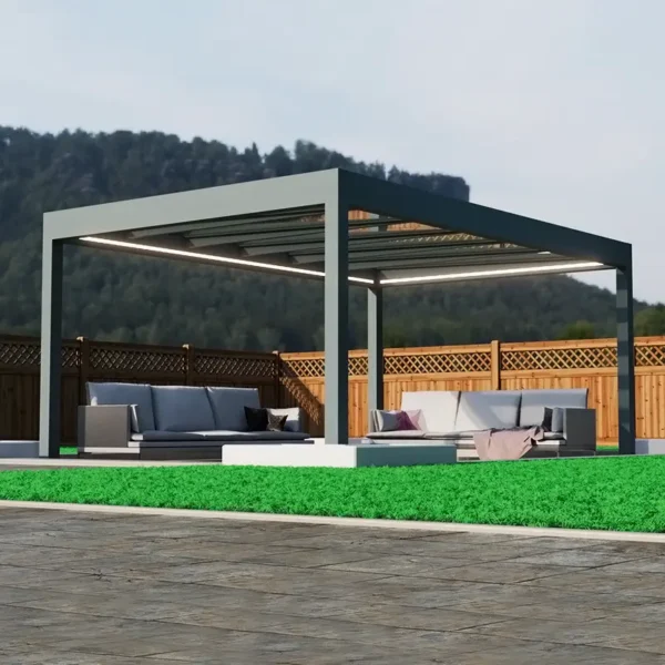 Szklana pergola tarasowa wolnostojąca Szklana pergola tarasowa wolnostojąca