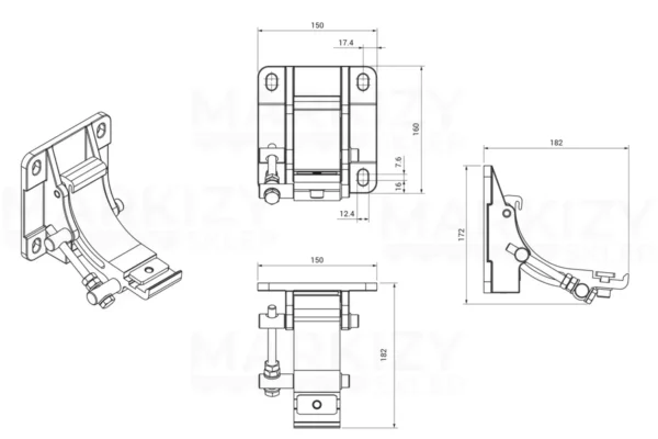 Uchwyt do montażu na ścianie markizy Dakar lub Casablanca firmy Selt Uchwyt do montażu na ścianie markizy Dakar lub Casablanca firmy Selt