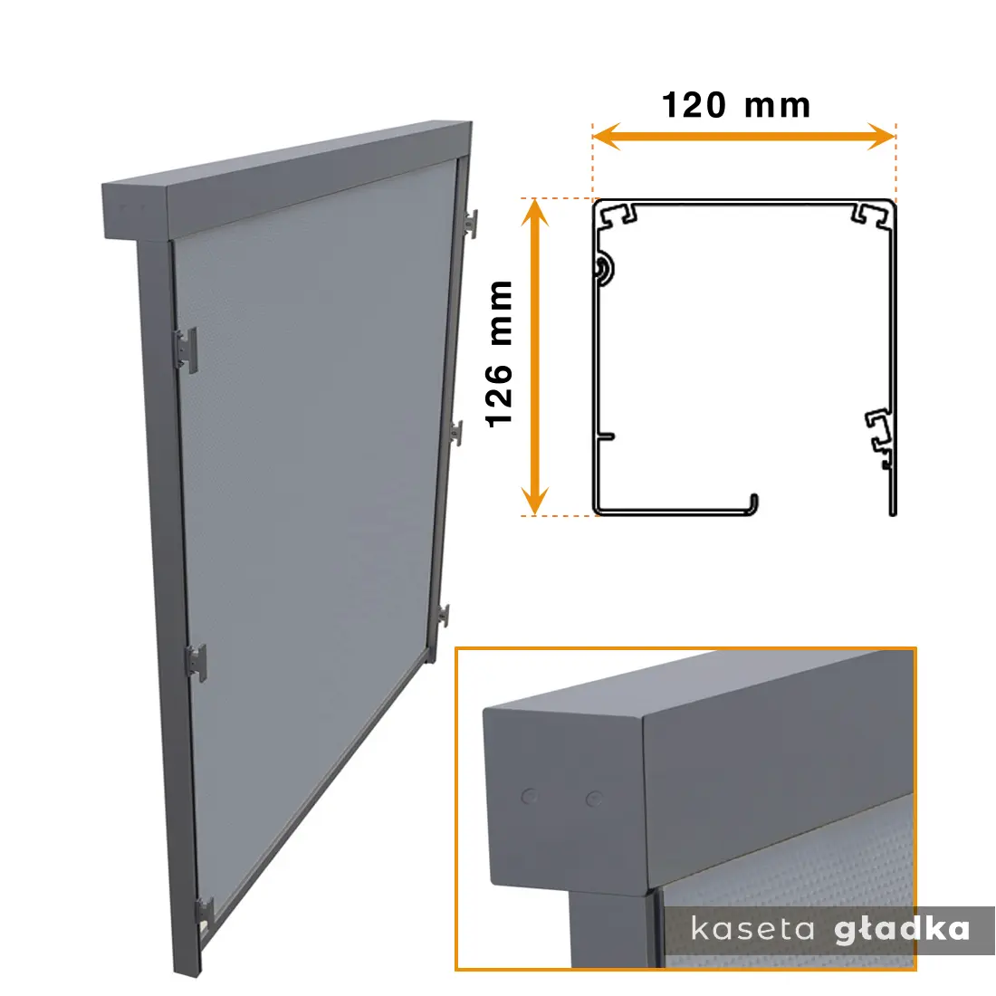 R 120 Ziiip przekrój kasety gładkiej