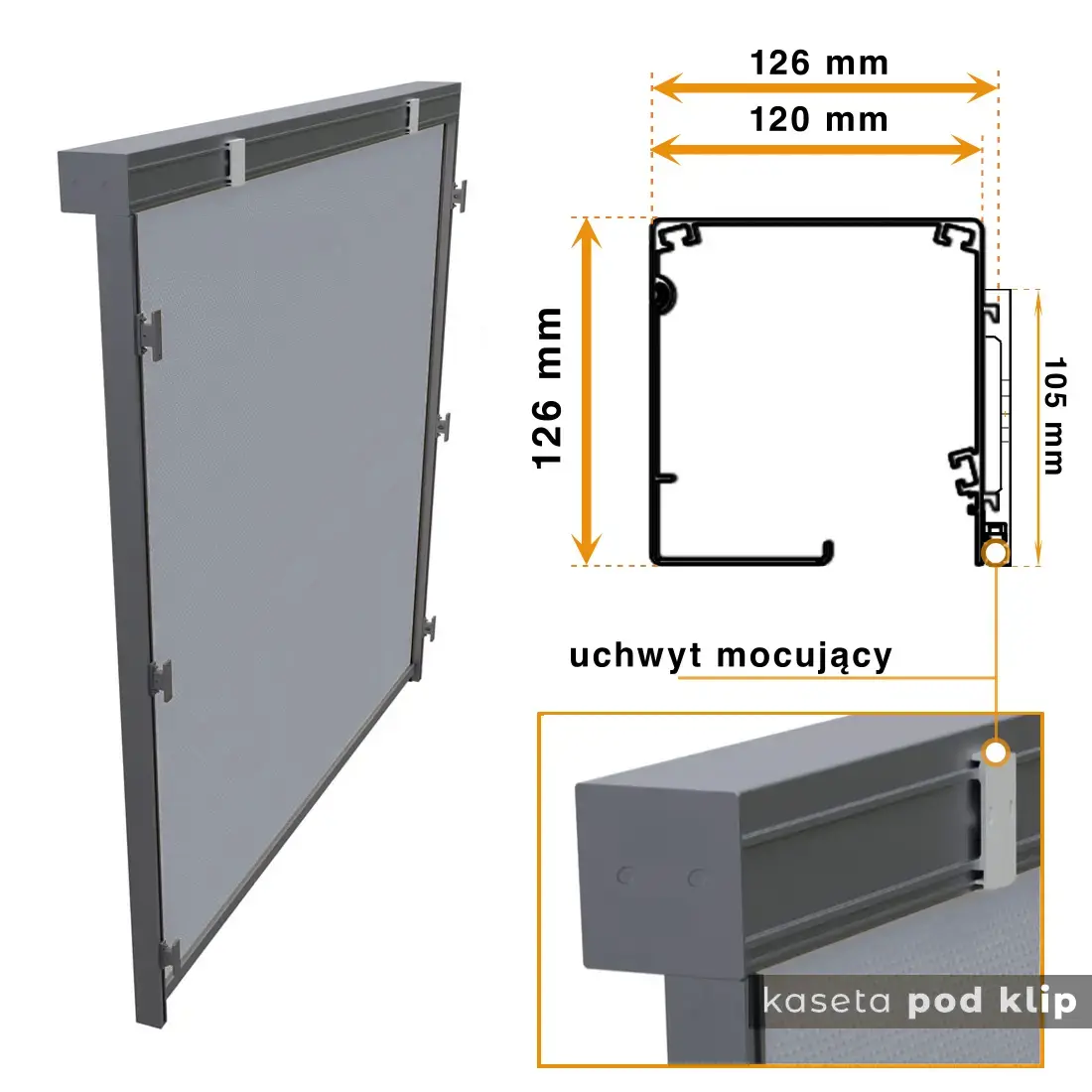 R 120 Ziiip przekrój kasety pod klip