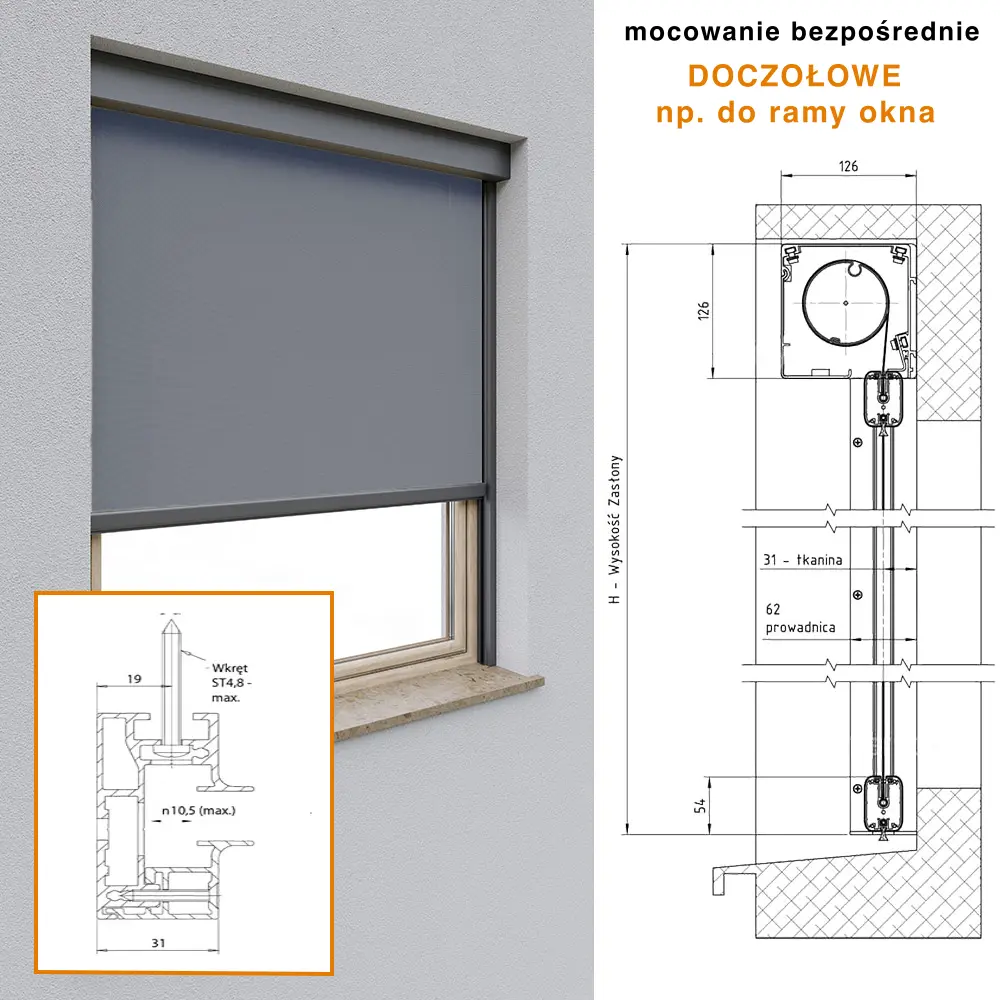 Montaż refleksoli r120 zip do ramy okna