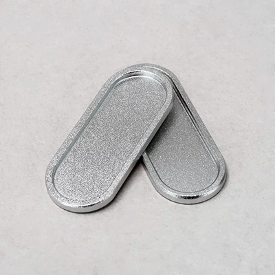 Uchwyt samoprzylepny do panela szklanego srebrny owalny