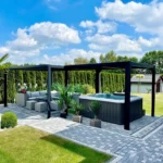 Pergola lamelowa z korbą