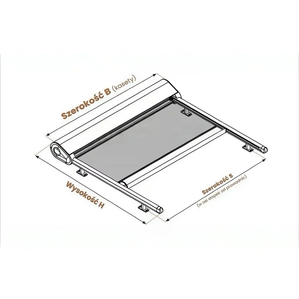 Pomiar rolety na dach tarasowy Veranda Selt - pojedyncza
