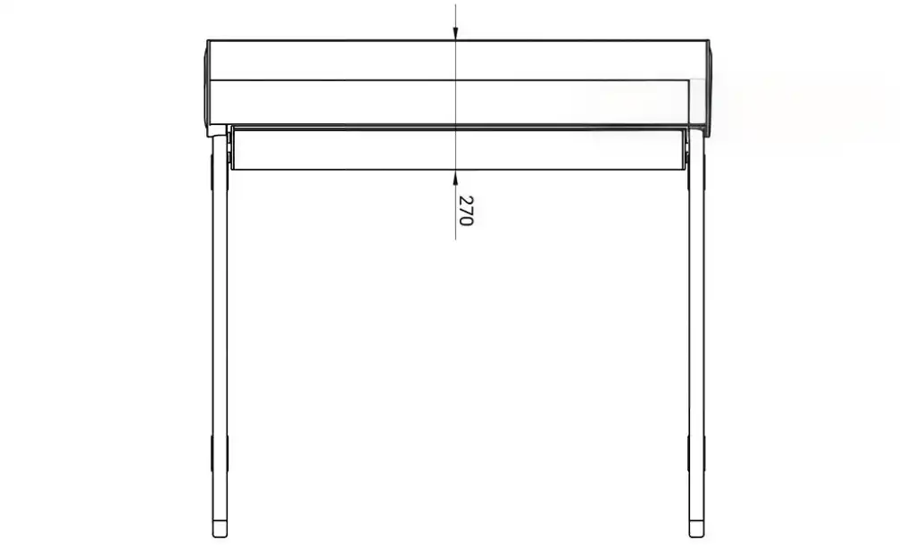 Wymiar kasety ze zwiniętą tkaniną osłony Veranda
