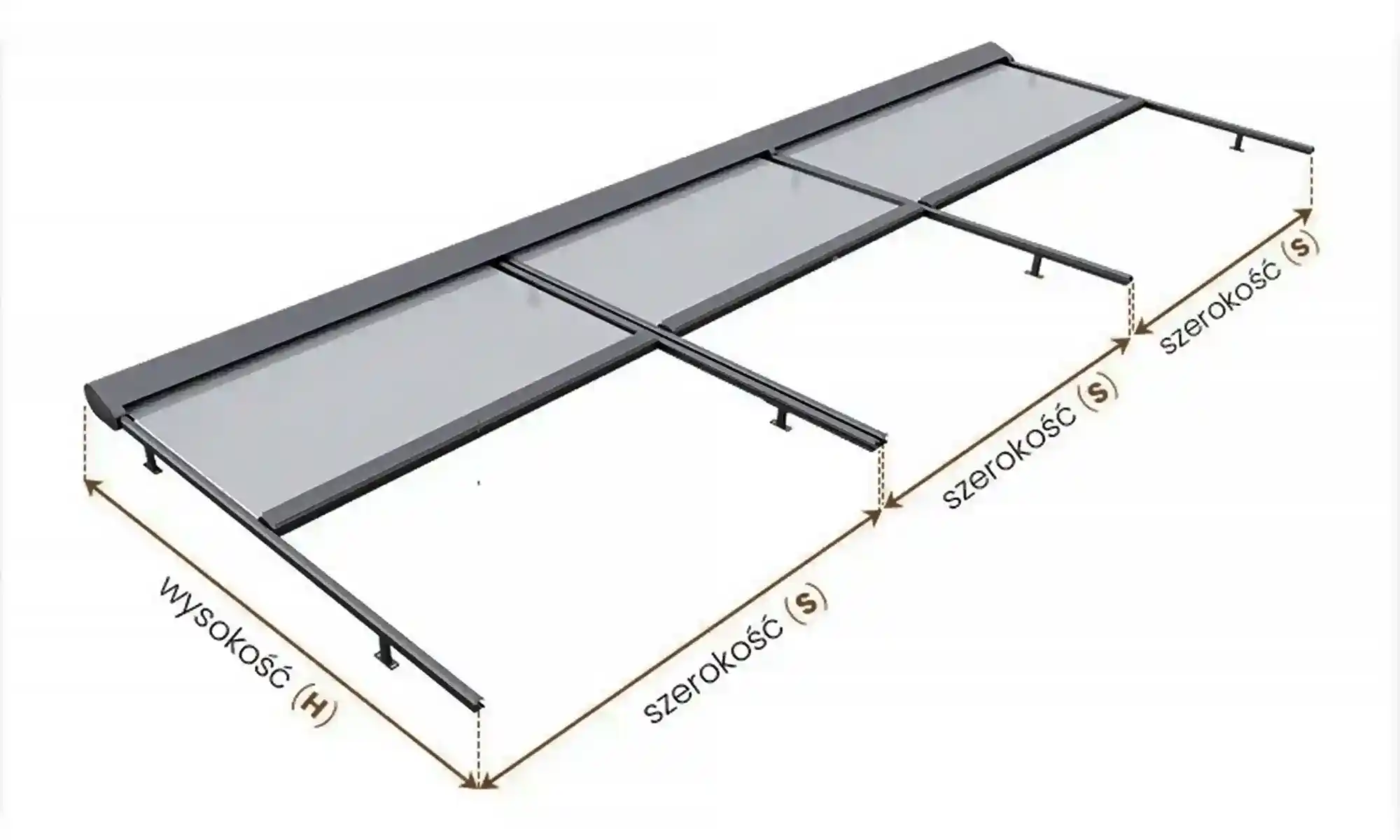 Pomiar rolety dachowej Veranda Selt – trzy sztuki