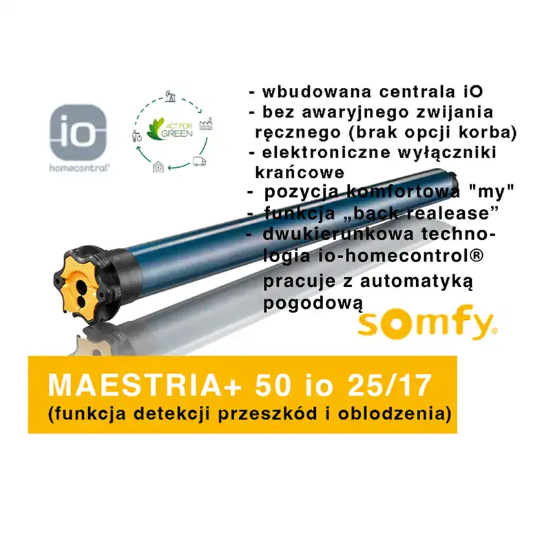 Silnik io Somfy Maestria+ 50 do rolety screen