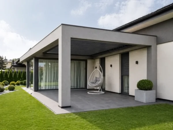 Dach lamelowy na taras do opaski betonowej Dach lamelowy na taras do opaski betonowej