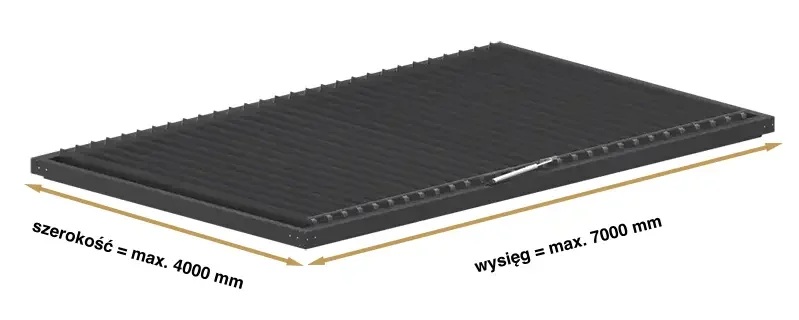 Schemat wymiarów modułu dachowego SB400 R