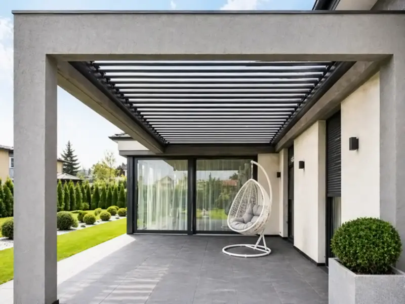 aluminiowy dach żaluzjowy do opaski betonowej