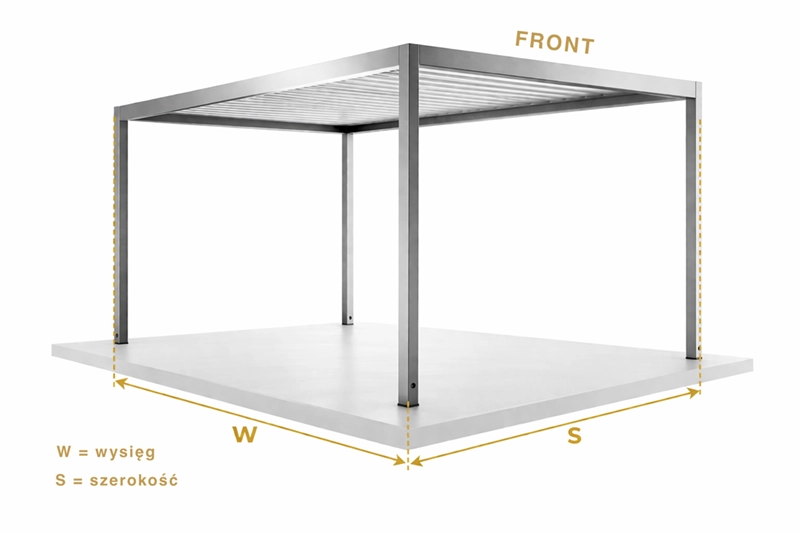 Pergola SB450 wymiarowanie