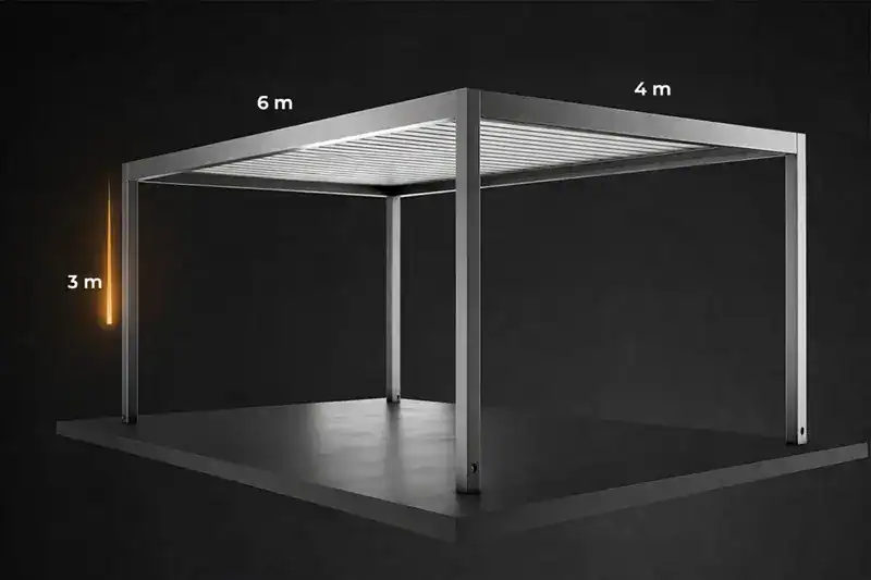 Pergola lamelowa SB450 Aluprof wymiary maksymalne